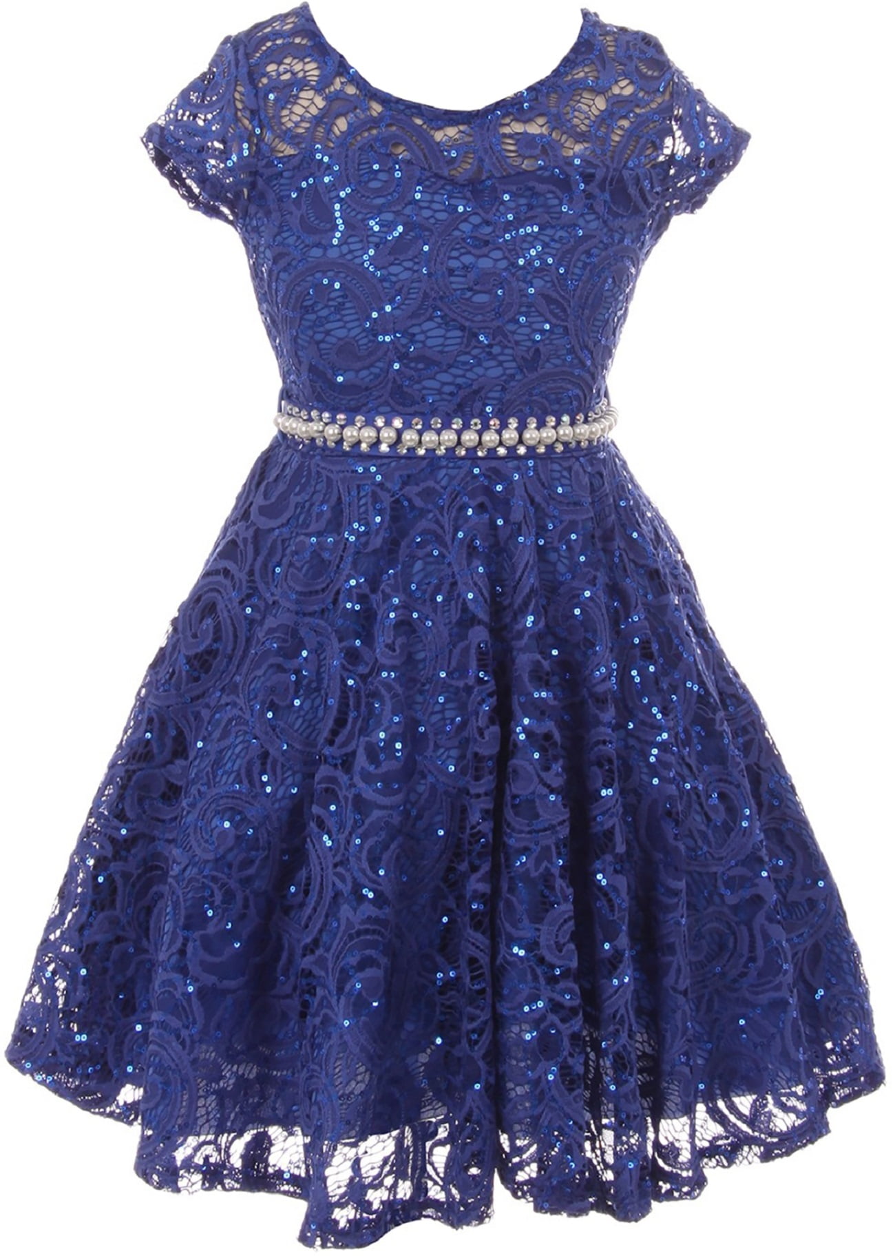 Little Girls Cap Sleeve Glitter Lace Pearl Holiday Junior Bridesmaid Flower Girl Dress USA Royal 6 (2J1K0S2) - Walmart.com Little Girls Cap Sleeve Glitter Lace Pearl Holiday Junior Bridesmaid Flower Girl Dress USA Royal 6 (2J1K0S2) - Walmart.com