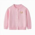 thumbnail image 1 of HCNTES Little Girls Cardigan Knitted Button-Down Long Sleeve Crewneck Sweater Cardigan Kids Winter Jacket(5-6 Years,G13-Red), 1 of 5