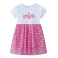 thumbnail image 1 of Little Girls Casual Dresses Cartoon Print Short Sleeve Summer T Shirt Skirt Dress, 1 of 7