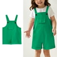 thumbnail image 1 of Little Girls Casual Sleeveless Jumpsuits Comfortable Green Suspenders with Pockets for Outdoor Activities Girl Clothes Size 4-5 Years, 1 of 6