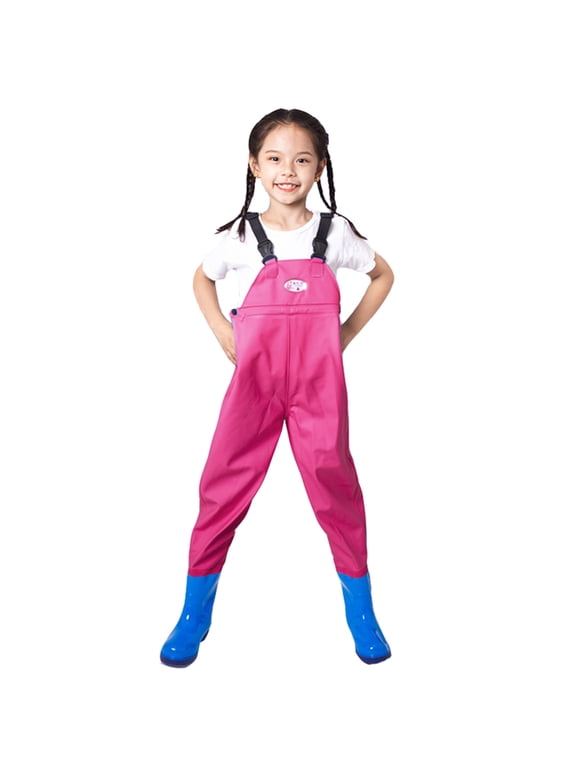 Little Girls Chest Waders Youth Fishing Waders With Pocket Water Proof Fishing Waders With Boots For Kids Size 5-6T