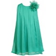 thumbnail image 1 of Little Girls Chiffon Ruched Neckline Sleeveless Summer Flower Girl Dress Green 2 (Size 2-12), 1 of 4
