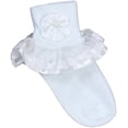 thumbnail image 1 of Little Girls' Christening Holy Communion Organza Lace Design Socks White 1-2 (2X Pairs), 1 of 1
