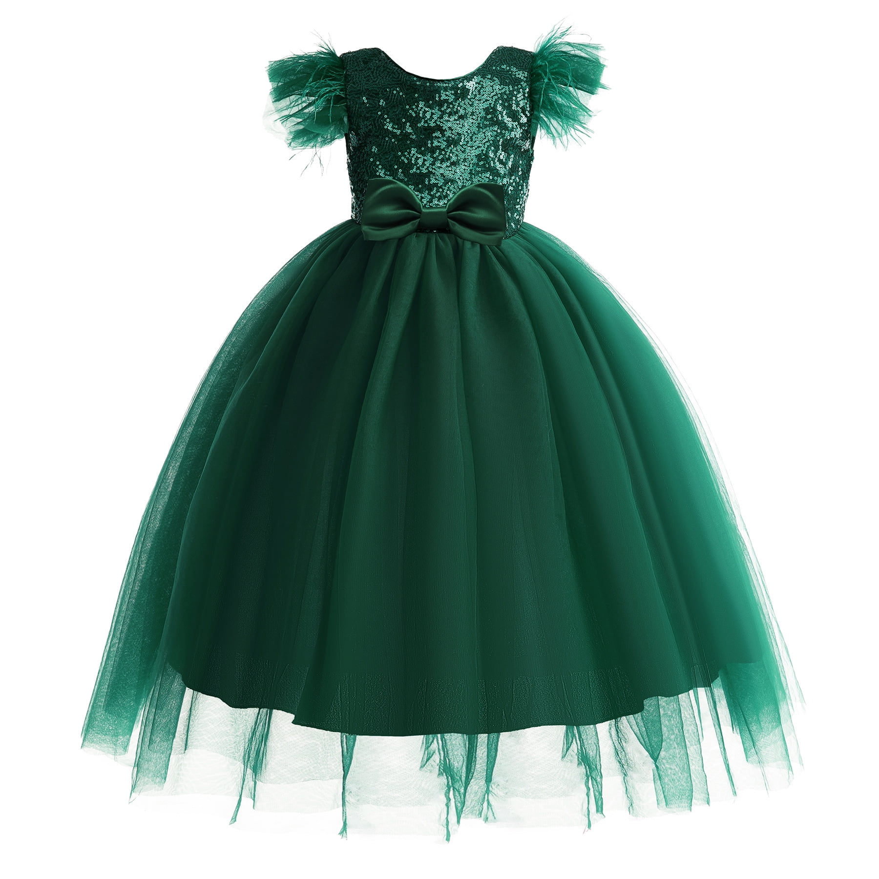 green emerald velvet dress Girls Evening Dresses | Fashion Girl Dresses main image 0
