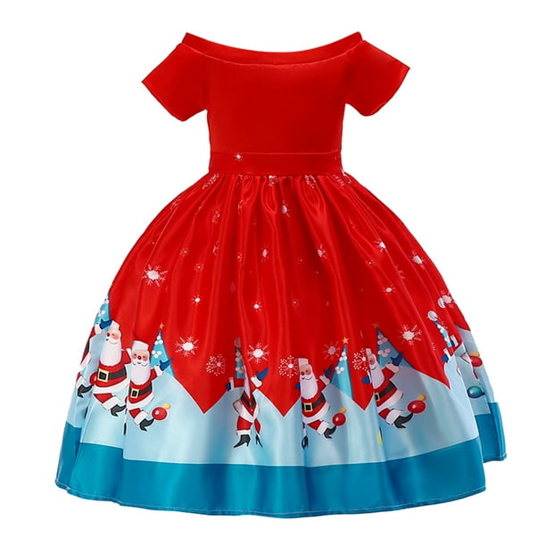 Little Girls Christmas Dresses Kids Child Pageant Gown Xmas Dance Party  Princess Dress Size 5-6T - Walmart Business Supplies