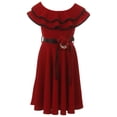 thumbnail image 1 of Little Girls Classic Layered Ruffle Graduation Holiday Party Flower Girl Dress Burgundy 4 (J21KS28), 1 of 3