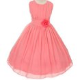 thumbnail image 1 of Little Girls Classic Yoro Wrinkled Chiffon Special Flowers Girls Dresses Coral Size 6, 1 of 3