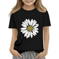thumbnail image 1 of Little Girls Clothes 12-13 Years Preppy Clothes Short Sleeve T-Shirt Summer Clothes Trendy Girls Fans Gift Tops Black, 1 of 6