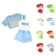 thumbnail image 1 of Little Girls Clothes Girl Sets Girls Summer Outfits 3 Piece Set Casual Loose Fit Sleeveless Top Shorts Combo For Outdoor Activities Age 8 14 Comfortable Breathable Playwear, 1 of 4