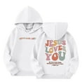 thumbnail image 1 of Little Girls Clothes Jesus Loves You Hoodie Preppy -Themed Hoodie for Boys and Girls, 1 of 6