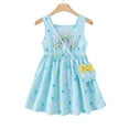 thumbnail image 1 of Little Girls Clothes Little Girls Polka Dots Dress 5T Girls Summer Dress 6Y Girls Sundress Sleeveless Dress with Cute Bag Blue, 1 of 7