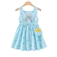 thumbnail image 1 of Little Girls Clothes Little Girls Polka Dots Dress 5T Girls Summer Dress 6Y Girls Sundress Sleeveless Dress with Cute Bag Blue, 1 of 8