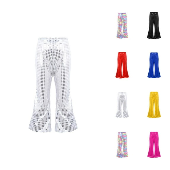 Little Girls Clothes Pants Girls Toddler Girls Boys Casual Sequin Glitter Party Carnival Gown Short Sleeves Bottom Toursers Pants