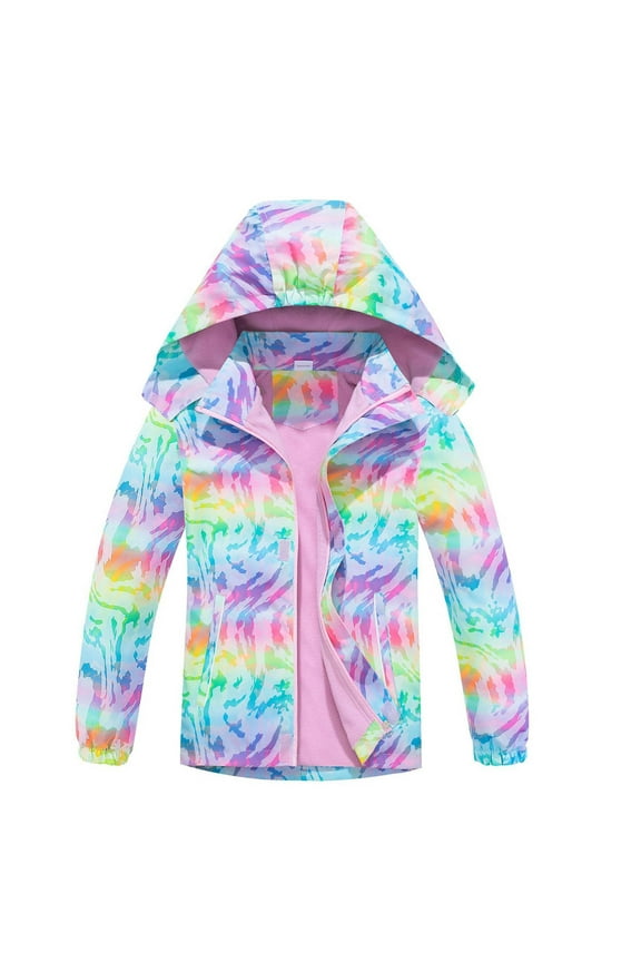 Little Girls Coat Softshell Rain Jacket Children's Winter Transition With Water Breathable With Hood Outerwear for Girl Size 5-6T