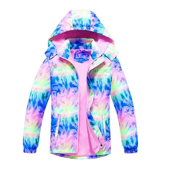 Little Girls Coat Softshell Rain Jacket Children's Winter Transition With Water Breathable With Hood Outerwear for Girl Size 5-6T