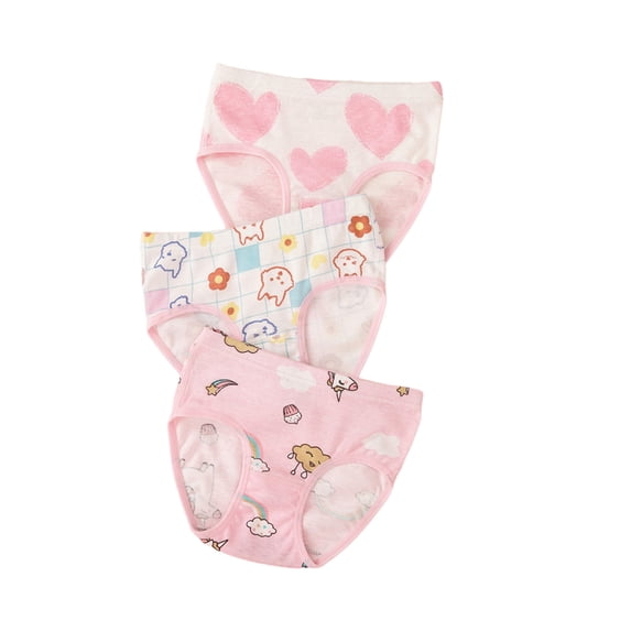 Little Girls Cotton Brief Underwear Toddler Baby Panties Kids Briefs, 3 Pack, Suit for 3-12 Years Old