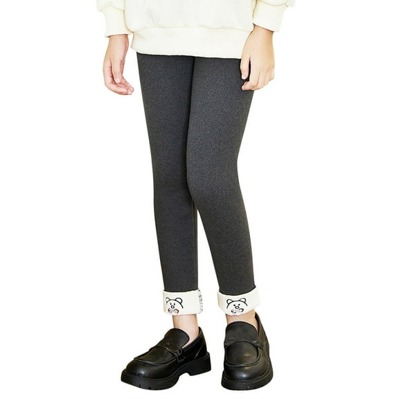 Little Girls Cotton Lined Leggings Thick Warm Pants Soft Stretchy Pants Warm Winter Clothes for Boys Girls