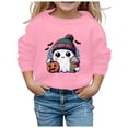 thumbnail image 1 of Little Girls Crewneck Sweatshirts Children Fashion Halloween Cute Printed Long Sleeve Sweatshirt Fall Fashion Clothing Size 7-8T,Pink, 1 of 4