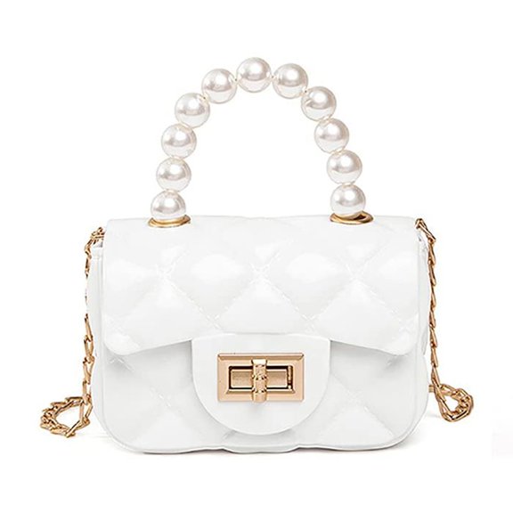 Little Girls Crossbody Purses, Mini Purse Jelly Shoulder Bag, Purse Cute Toddler Purse, Princess Purse Handbag, a Good Gift for Girl for Birthday, White