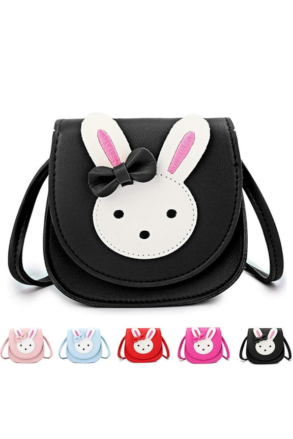 Little Girls Crossbody Purses for Kids - Toddler Mini Cute Princess Handbags Shoulder Bag-Black