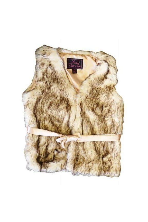 Little Girls Crystal Fox Faux Fur Vest 5-6