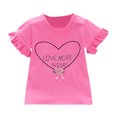 thumbnail image 1 of Little Girls Cute Graphic Tees Short Sleeve Versatile Tshirt Tops, 1 of 4