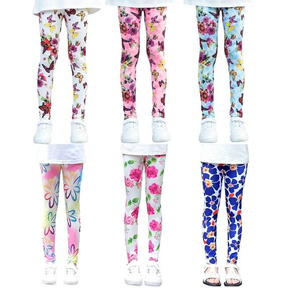 Little Girls Cute Printed Tights Toddler Kids Stretch Leggings 1-9T