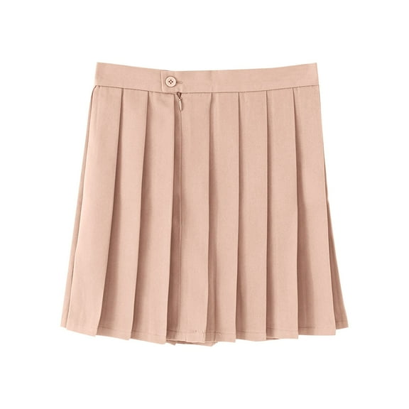 Little Girls Cute Skirt New Girls Adjustable Waist Pleated Mini Skirt High Waisted A-Line Uniform School Tennis Skater Skirts Skort Khaki 12 Years