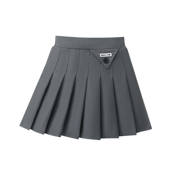 Little Girls Cute Skirt New Girls Pleated Skirts with Shorts Elastic Waist Uniform Plus Size Tennis Casual A-Line Skirt Gray 7 Years