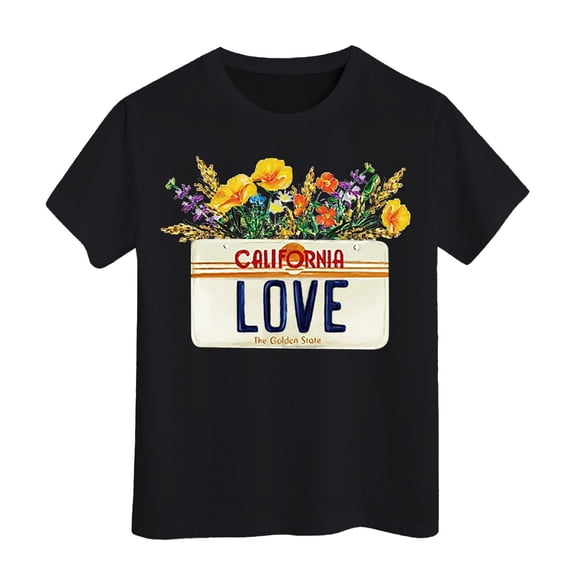 Little Girls'Cute T Shirts Kids La R.I.P Printed Short Sleeved Workout Tops For Girl Size 8-9T