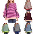 thumbnail image 1 of Little Girls Cute Tops Children Fashion Cute Printed Crew Neck Hoodless Long Sleeve Sweatshirt Top Size 5-6T ,Pink, 1 of 4
