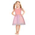 thumbnail image 1 of Little Girls Cute Tulle Dresses Sequins Ruffle Sleeveless Crewneck Toddlers Kids Color-Block Going-Out Vacation Mini Dress 1-6Y, 1 of 8