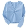 thumbnail image 1 of Little Girls Dance Sweaters Long Sleeve Solid Blouse Ballet Wrap Pullover Top For Kids, 1 of 3