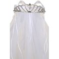 thumbnail image 1 of Little Girls Dangling Cross Rhinestone Tiara Princess Communion Veil White, 1 of 3