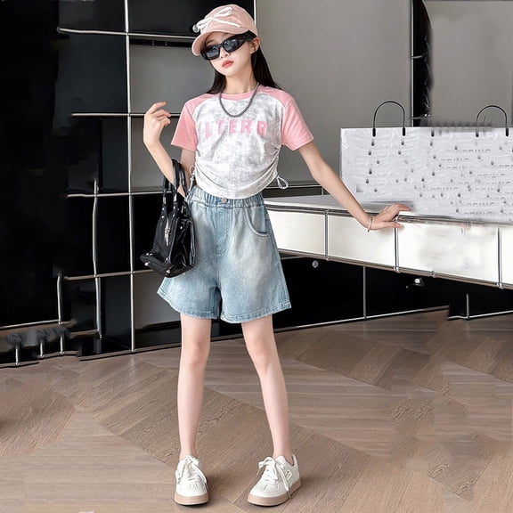 Little Girls' Denim Shorts Girl Jeans Embroidered Summer Girl Clothes Girls Jeans Size 6-7 Years