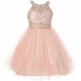 thumbnail image 1 of Little Girls Dress Sparkle Rhinestones Holiday Christmas Party Flower Girl Dress Blush Size 4 (M10BK50), 1 of 4