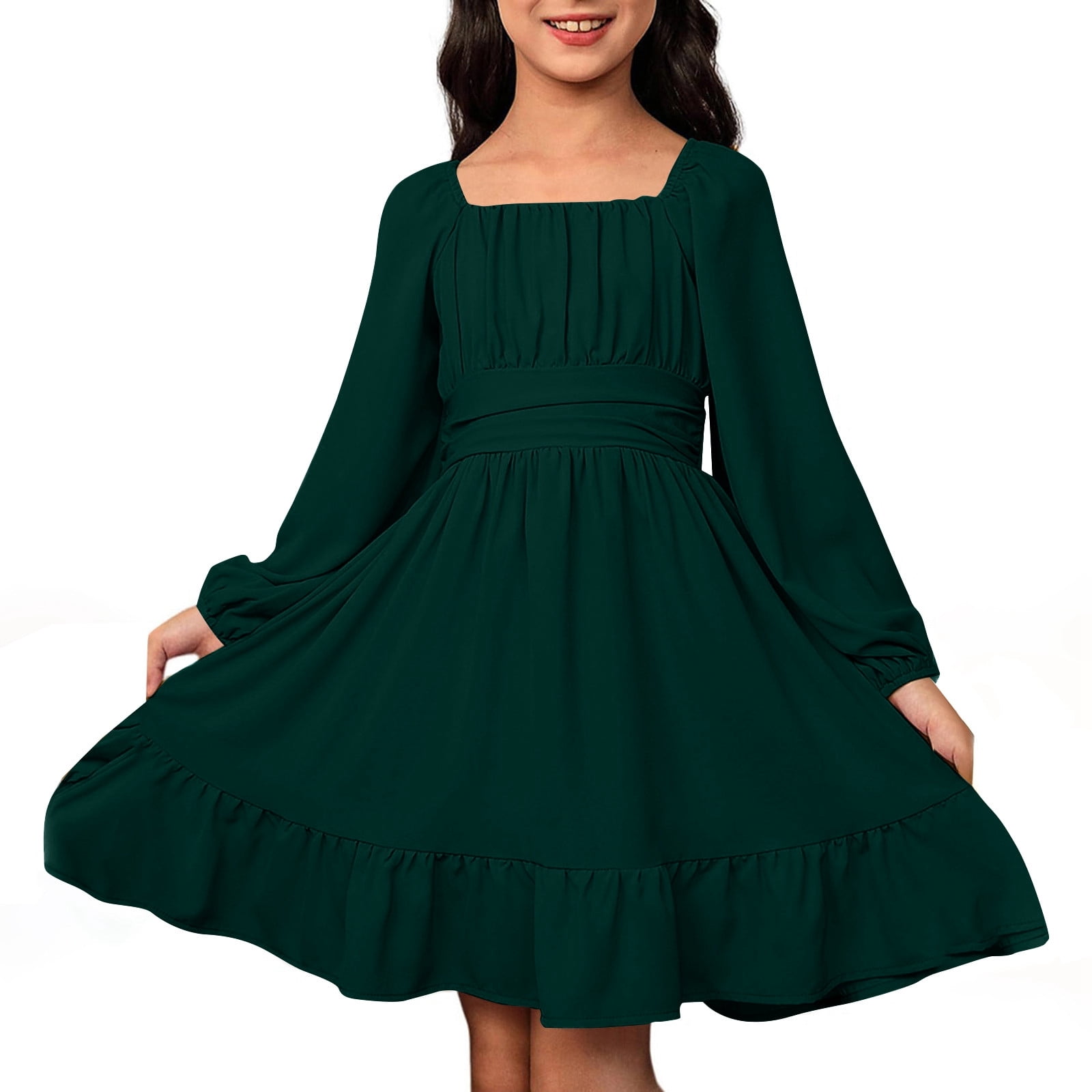 long sleeve long dress for 11 years girl length 105 Destiny Girl Dress with Long Sleeves