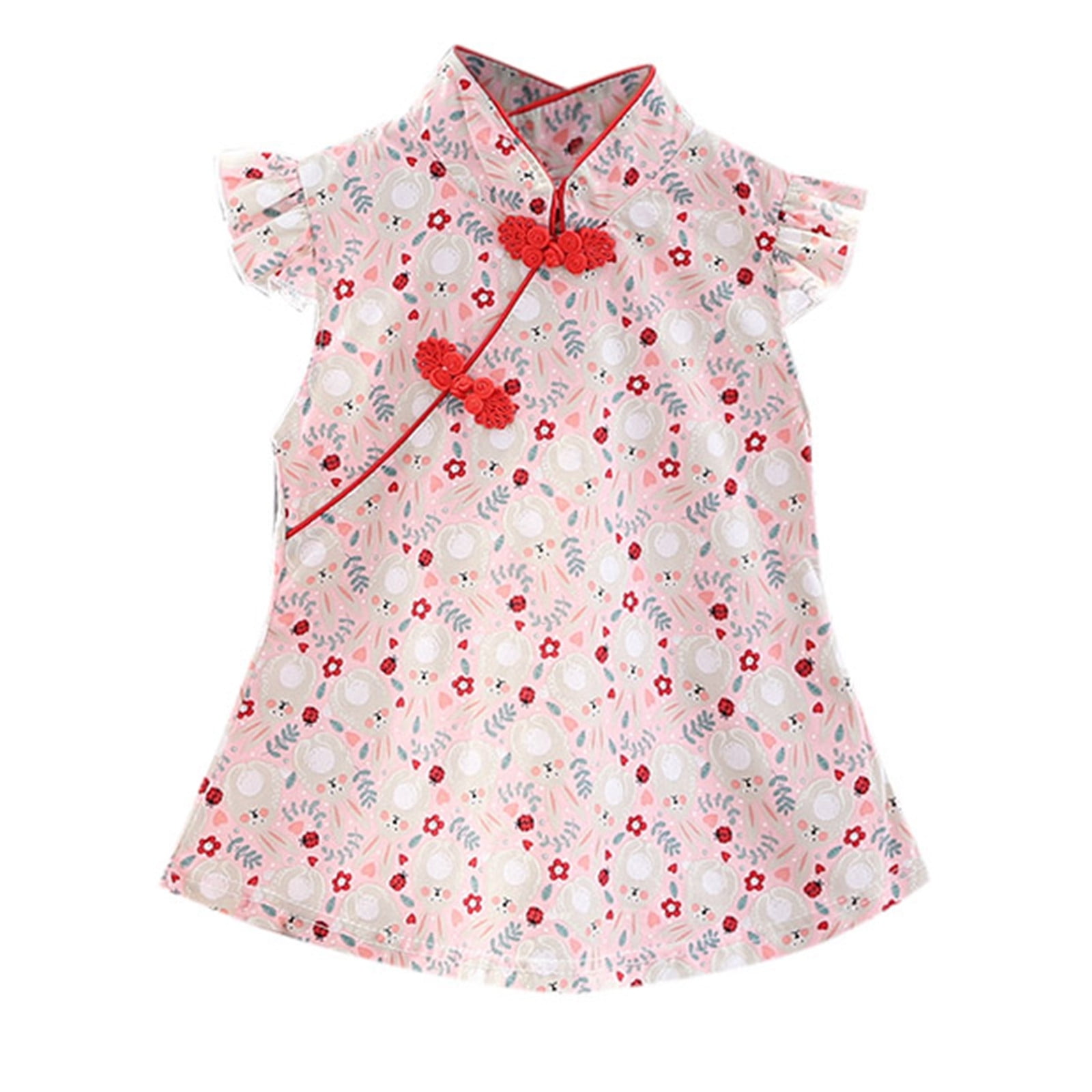 Little Girls Dresses Size 8 Years9 Years Cheongsam Sleeveless Floral