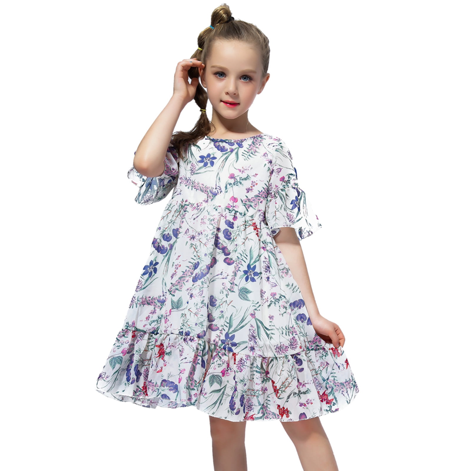 Little Girls Dresses Size 8 Years9 Years Summer Short Sleeve Floral
