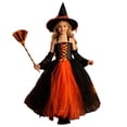 thumbnail image 1 of Little Girls Dresses Straps Mesh Child Sleeveless Cartoon Hallowmas Holiday With Hat Party Dress Girls Size 8-10T, 1 of 5