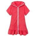 thumbnail image 1 of Little Girls Dresses Swim Cover Up Kids Swimsuit Coverup Zip Up Beach Bathing Suit Hooded Bathrobe Absorbent Terrys Beach Dress Baby Girl Clothes, 1 of 8