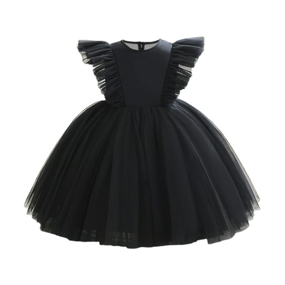 Little Girls Dresses Tutu Ruffle Sleeveless Casual Dress Kids Flower Wedding Birthday Clothes Sundress 3-8 Y