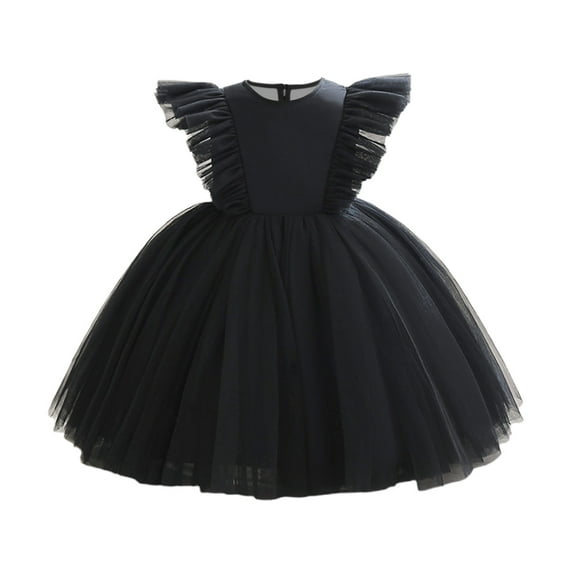 Little Girls Dresses Tutu Ruffle Sleeveless Casual Dress Kids Flower Wedding Birthday Clothes Sundress 3-8 Y