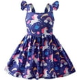 thumbnail image 1 of Little Girls Dresses Unicorn Casual Ruffled Sleeve Swing Summer Pony Rainbow Dress Toddler Birthday Party Sundress 3-4 Years, 1 of 5