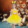 thumbnail image 1 of Little Girls Easter Dresses Kids Girls Easter Outfit Chick Holiday Party Tutu Dress and Hair Hoop Halloween Dress Up Tea Party Dresses for Girls 5-6 Years, 1 of 6