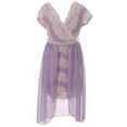 thumbnail image 1 of Little Girls Elegant V Neck Glitter Floral Lace Chiffon Rhinestone Pageant Flower Girl Dress Lavender 6 (2J1K4S3), 1 of 3