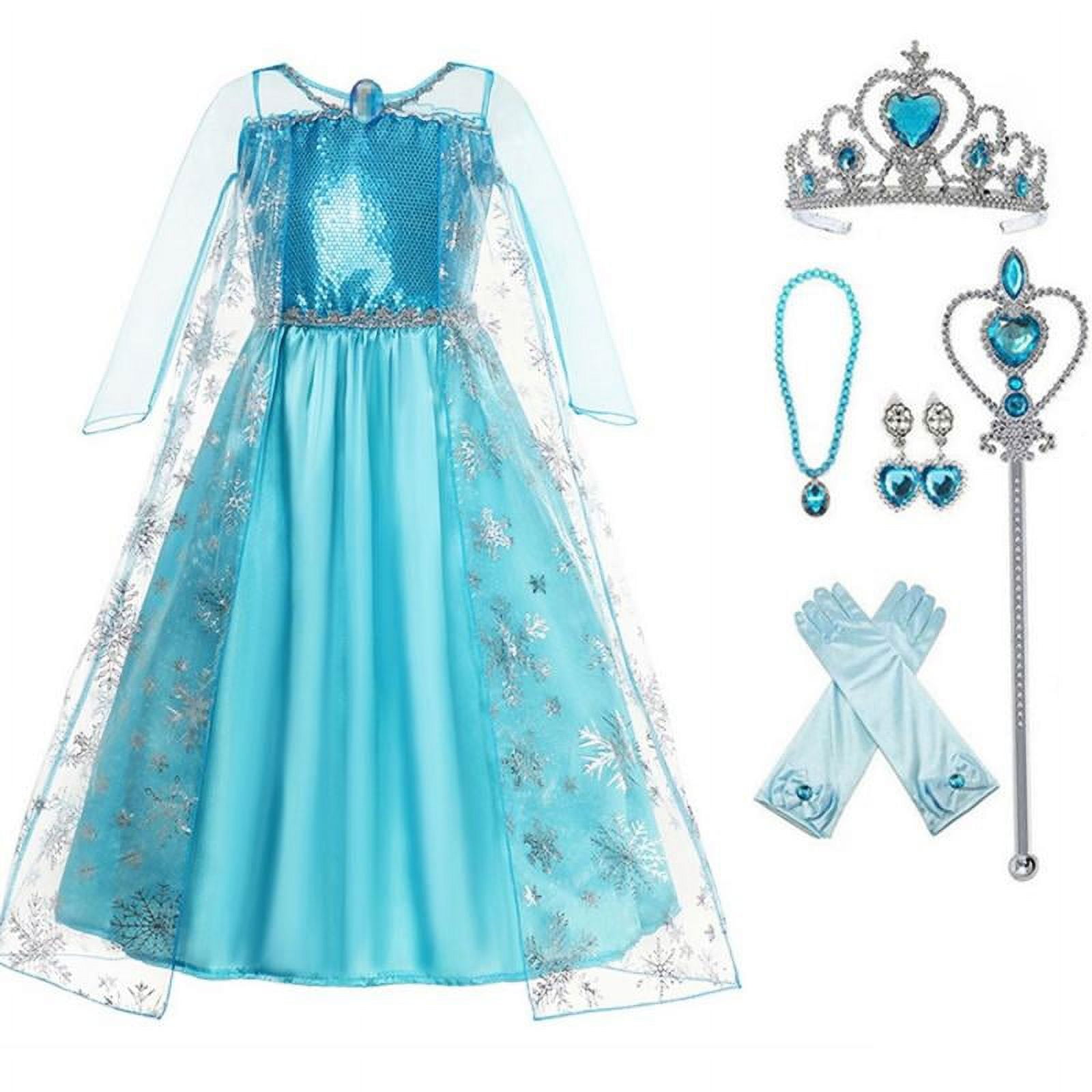 Disney Frozen Elsa Prinzessin Kostümkleid Für Mädchen – Gr. 4-6X – Rollenspiel-Verwandlung
