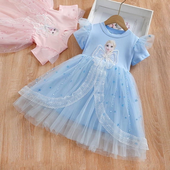 Little Girls Princess Dress Summer Short Sleeve Costume Cosplay Dress up