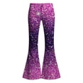 thumbnail image 1 of Little Girls Flare Leggings Pants Sequin Print Bottom Fit For Back To School Casual Joggers Girls Sweatpants With Pocket Size 5-6T, 1 of 6