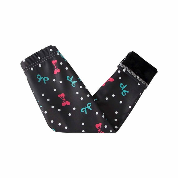 Little Girls Fleece Lined Leggings Clearance Sale Autumn Winter Baby Girls Pants Elastic Pants Printed Brushed Warm Casual Leggings